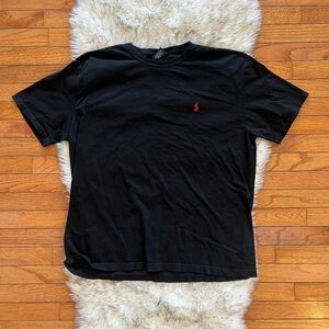 Ralph Lauren Black T-Shirt with Red Logo